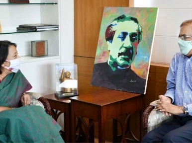 Outgoing Indian High Commissioner Riva Ganguly Das meets KM Khalid