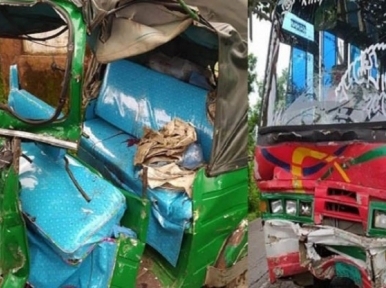 Three die as bus, auto rickshaw collide head on in Sylhet 