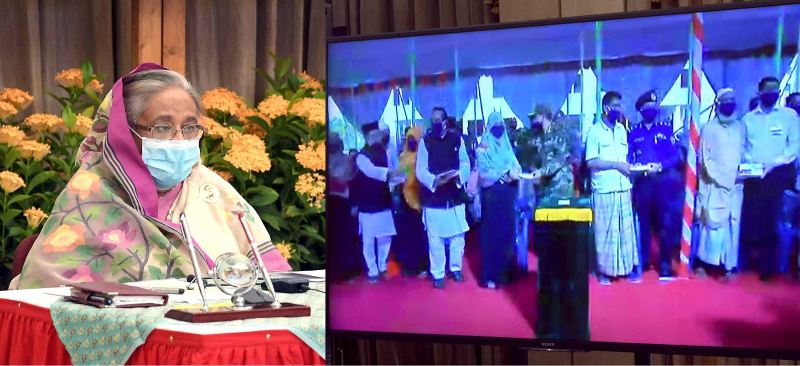 PM Hasina inaugurates climate refugee housing scheme in Cox’s Bazar