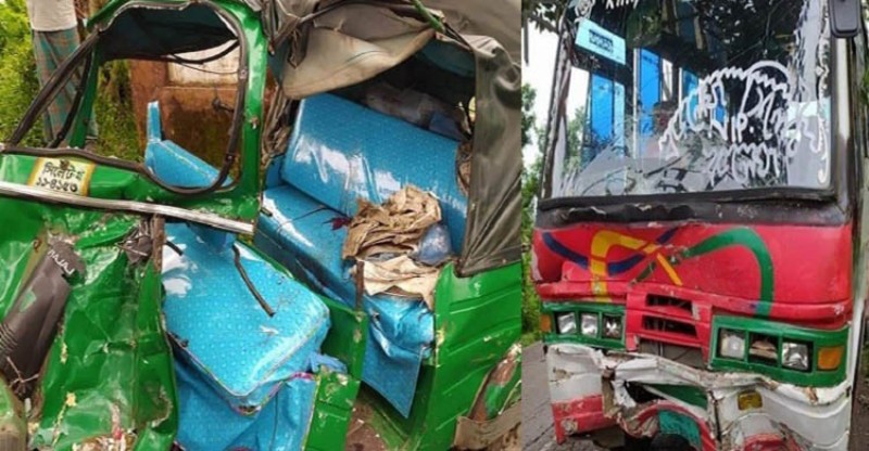 Three die as bus, auto rickshaw collide head on in Sylhet 